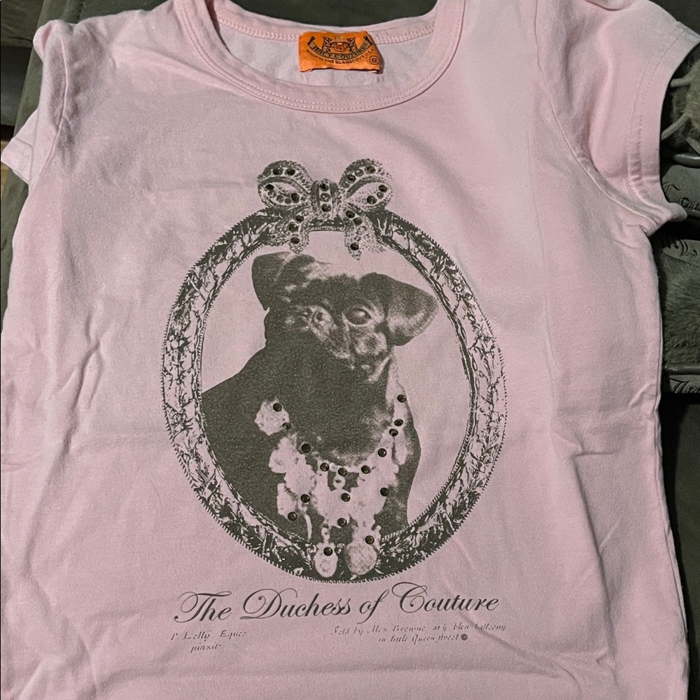 Ultra Rare! Vintage 90’s Juicy Couture Dog Cameo Tshirt Small